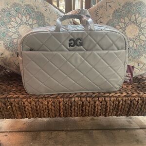 Elegant Gray Quilted Travel Bag